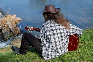 playing guitar